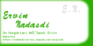 ervin nadasdi business card